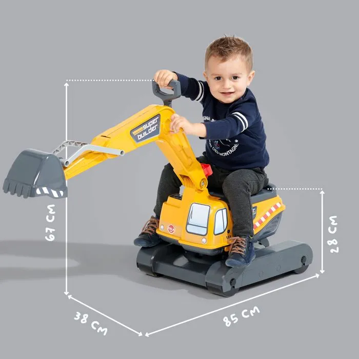 FALK Super Builder Pelleteuse Jouet avec Cabine Rotative 360° et Pelle Articulée - Fabrication Française - Pour Enfants 3 à 7 Ans