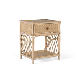 GINER Y COLOMER Table de chevet en rotin naturel - 50 cm de long, 40 cm de large, 60 cm de haut - Meuble artisanal sans montage