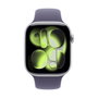 Apple Watch Series 11 GPS - 46mm - Boîtier Silver Aluminium - Bracelet Purple Fog Sport Band - M/L