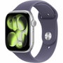 Apple Watch Series 11 GPS - 46mm - Boîtier Silver Aluminium - Bracelet Purple Fog Sport Band - M/L