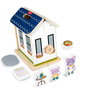 Fisher-Price Maison de poupée en bois portable JGR81 avec 6 accessoires (souris, meubles, tapis) - Jouet éducatif pour enfants dès 3 ans