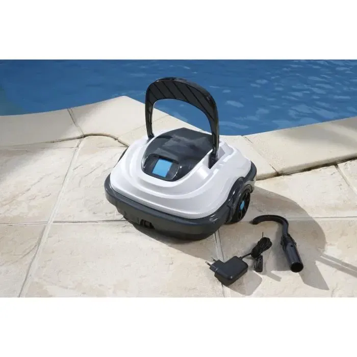 Ubbink Robotclean Accu XS - Robot nettoyeur de piscine sur batterie - Pour fond jusqu'à 15 m² - Filtration 180µ - Liner, coque, carrelage