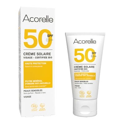ACORELLE Crème Solaire Visage SPF50 50ml Protection Haute UV ACORELLE Crème Solaire Visage SPF50 50ml Protection Haute UV