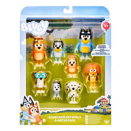 Moose - Pack de 8 Figurines Bluey - Collection Famille et Amis - Produit en Espagnol
