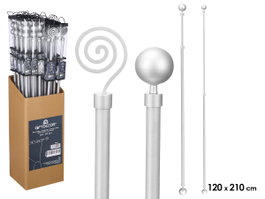 GIFTDECOR Barre à rideaux assortiment 120-210cm argentée