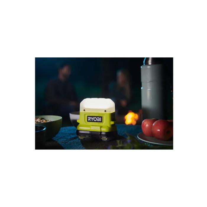 Ryobi RLC18-0 Lanterne LED compacte 18V ONE+, 3 intensités (500/200/40 Lumens), éclairage 360°