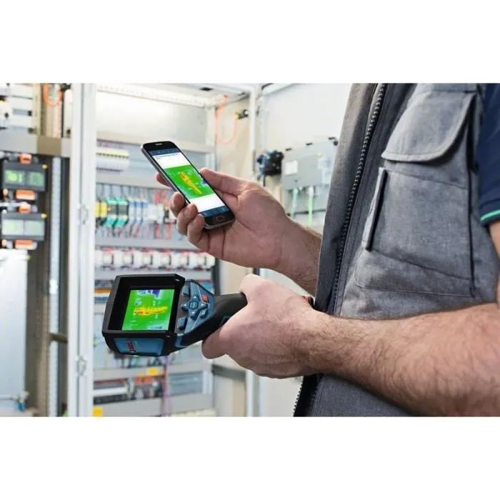 Bosch Professional GTC 400 C Détecteur thermique infrarouge, Caméra thermique pour diagnostic -10°C à +400°C avec mesure humidité, Réf. 0601083108