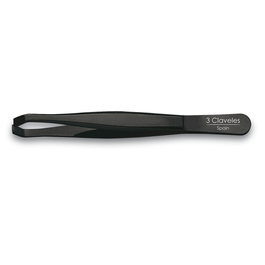 Tres Claveles - Pince à épiler type crabe noire 9 cm en acier carbone