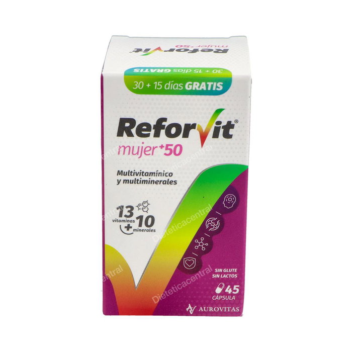 AUROVITAS Reforvit - Complément alimentaire pour femmes de plus de 50 ans - 45 capsules AUROVITAS Reforvit - Complément alimentaire pour femmes de plus de 50 ans - 45 capsules