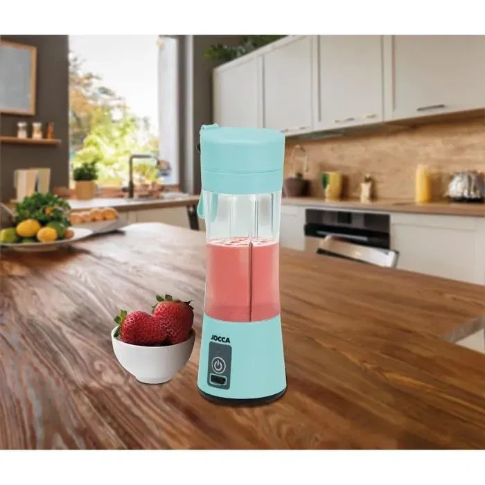JOCCA SWEET Blender Portable 380 ml - 4 lames inox - Batterie 2000 mAh - USB - Vert