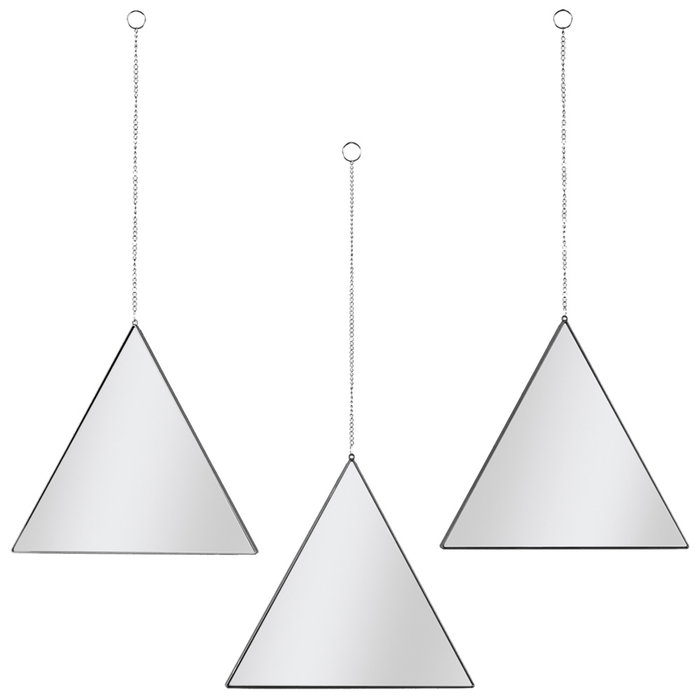 Home Deco Factory Lot de 3 miroirs triangulaires suspendus Home Deco Factory Lot de 3 miroirs triangulaires suspendus