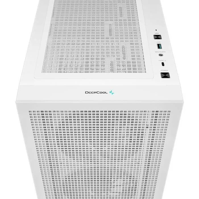 Deepcool CH560 Blanc - Boîtier PC Moyen Tour Compatible E-ATX - Façade Mesh avec 3 Ventilateurs A-RGB 140 mm - Verre Trempé - Connectique Type-C, USB 3.0