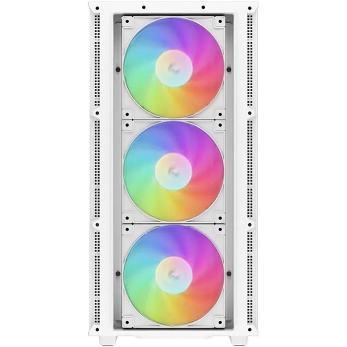 Deepcool CH560 Blanc - Boîtier PC Moyen Tour Compatible E-ATX - Façade Mesh avec 3 Ventilateurs A-RGB 140 mm - Verre Trempé - Connectique Type-C, USB 3.0