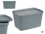Kipit Boîte de Rangement Plastique avec Couvercle 24L Gris 29,3x24,5x45 cm (Set de 6)