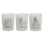 Bougie DKD Home Decor Blanc Noël 5 x 5 x 6 cm (3 Unités)
