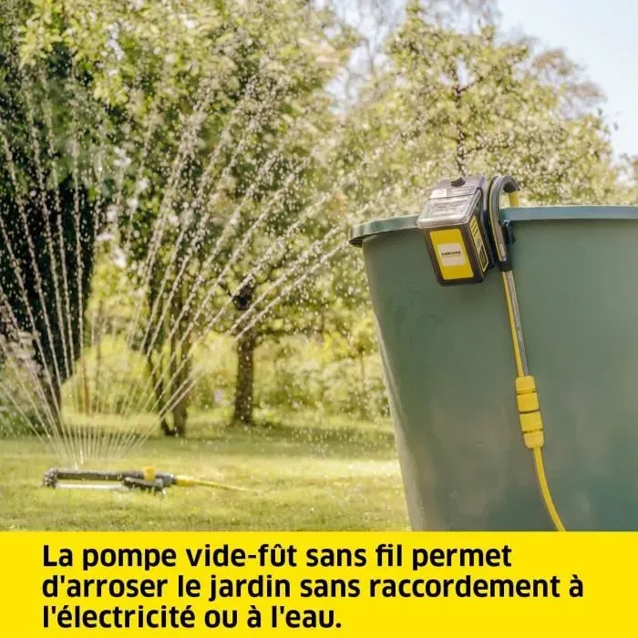 Karcher Pompe Vide-Fûts sur Batterie BP 2.000-18 - Pour Jardin et Potager sans Alimentation Électrique - Sans Batterie ni Chargeur