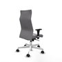 Piqueras Y Crespo Fauteuil Albacete Gris avec Mécanisme Synchrone et Base Blanche