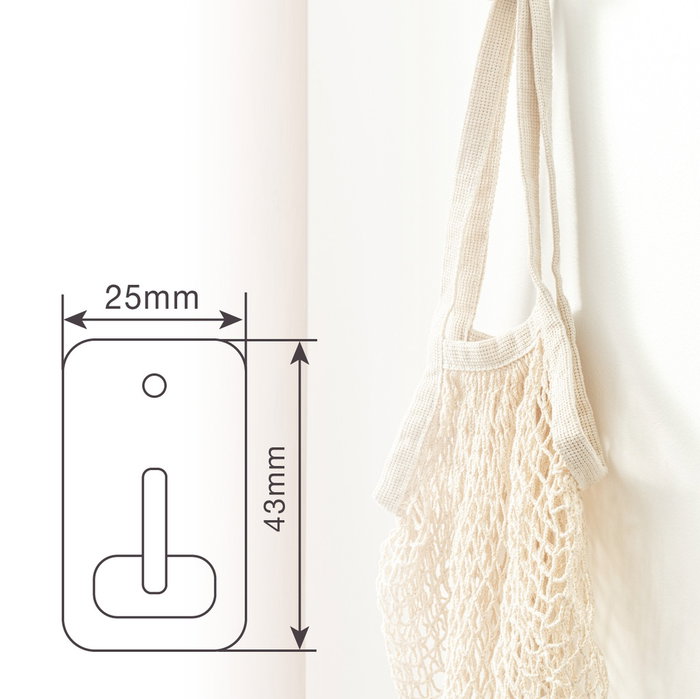 Hantums Pack de 3 perches médianes adhésives blanches 26x43mm