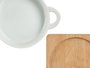 VESSIA Bandeja redonda con base bambu 12,5cm Blanco-Natural