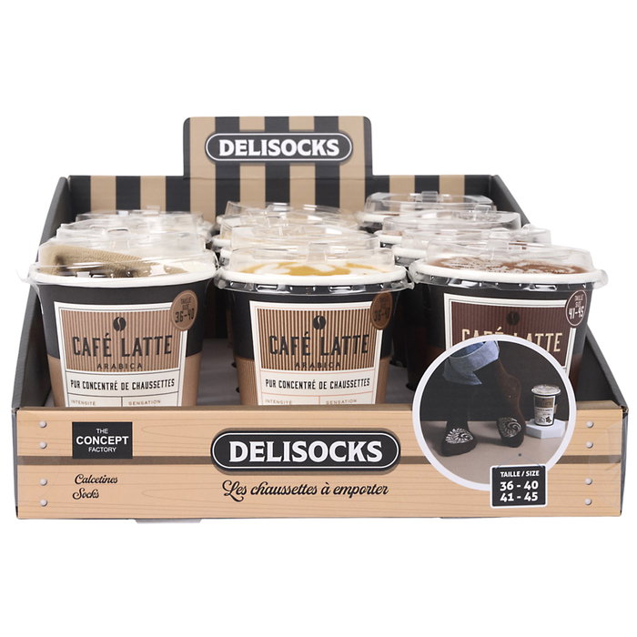 Home Deco Factory Chaussettes de Café DELISOCKS Assorties Home Deco Factory Chaussettes de Café DELISOCKS Assorties
