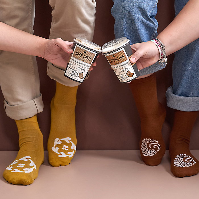 Home Deco Factory Chaussettes de Café DELISOCKS Assorties Home Deco Factory Chaussettes de Café DELISOCKS Assorties