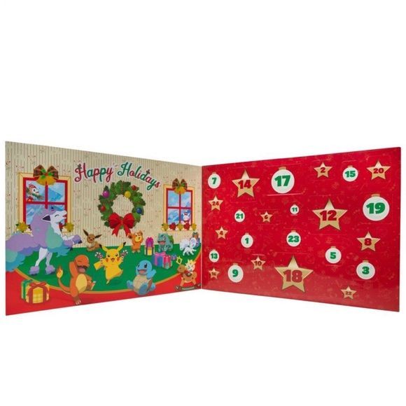 JAZWARES Calendrier de l'Avent Deluxe Pokémon avec Éclairage et Sonorisation - Décoration Lumineuse et Musicale pour Noël