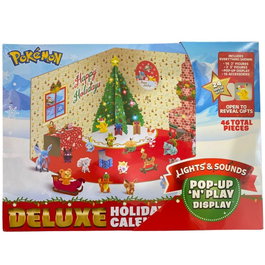 JAZWARES Calendrier de l'Avent Deluxe Pokémon avec Éclairage et Sonorisation - Décoration Lumineuse et Musicale pour Noël