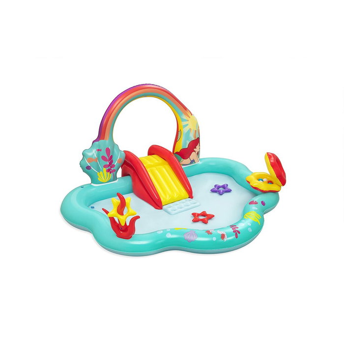 Bestway Piscine Gonflable Aire de Jeux Disney Sirenita 221x193x117cm+2 Ans Jardin 91097