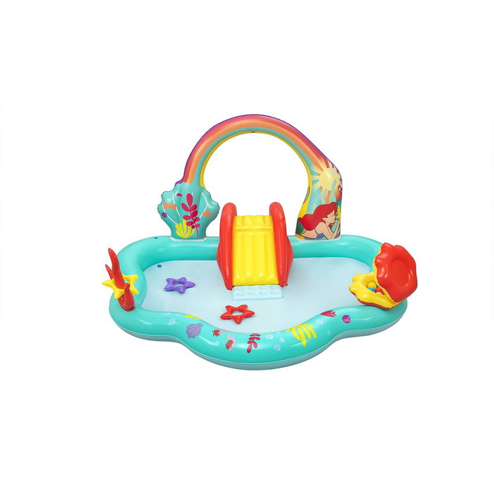 Bestway Piscine Gonflable Aire de Jeux Disney Sirenita 221x193x117cm+2 Ans Jardin 91097