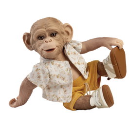 Muñecas Guca Singe Reborn Hawaïen 32 cm Vinyle Réaliste Jouet +6 ans