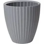 Garden ID Fancy - Pot de fleurs éco-responsable recyclé pour jardin, balcon ou intérieur - Gris clair - Résistant gel, chocs et UV - 40 x 42 cm