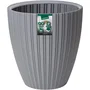 Garden ID Fancy - Pot de fleurs éco-responsable recyclé pour jardin, balcon ou intérieur - Gris clair - Résistant gel, chocs et UV - 40 x 42 cm