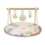 Ingenuity Tapis d'éveil pliable bébé WonderWood avec arche de jeux en bois, miroir et 5 jouets sensoriels pour le développement
