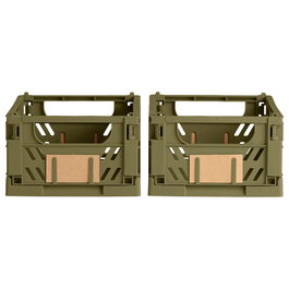 Day Lot de 2 boîtes de rangement pliables Vert olive