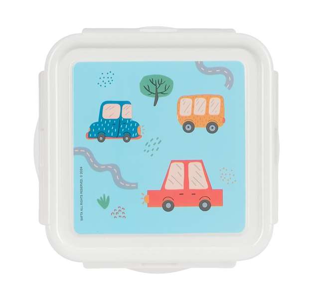 Safta Boîte à goûter pour enfants avec motif voitures, 13 x 7,5 x 13 cm