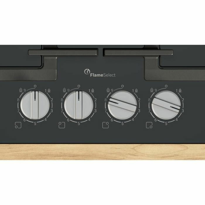 Bosch Table de cuisson à gaz Série 6 PPP6A6I40, 4 foyers, Noir