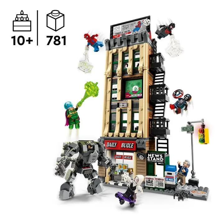 Lego 76342 Marvel Jouet de Construction - Spider-Man contre Mystério : le Daily Bugle - 10 Ans et Plus - 4 Étages et 7 Minifigurines