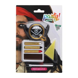Kit de Maquillage Thème Pirate pour Carnaval avec Accessoires - Parche Oeil et Boucle d'Oreille