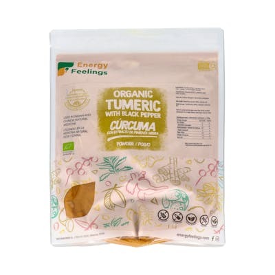 Energy Feelings Curcuma avec Poivre Noir en Poudre 1kg - Bio, Vegan, Sans Gluten Energy Feelings Curcuma avec Poivre Noir en Poudre 1kg - Bio, Vegan, Sans Gluten