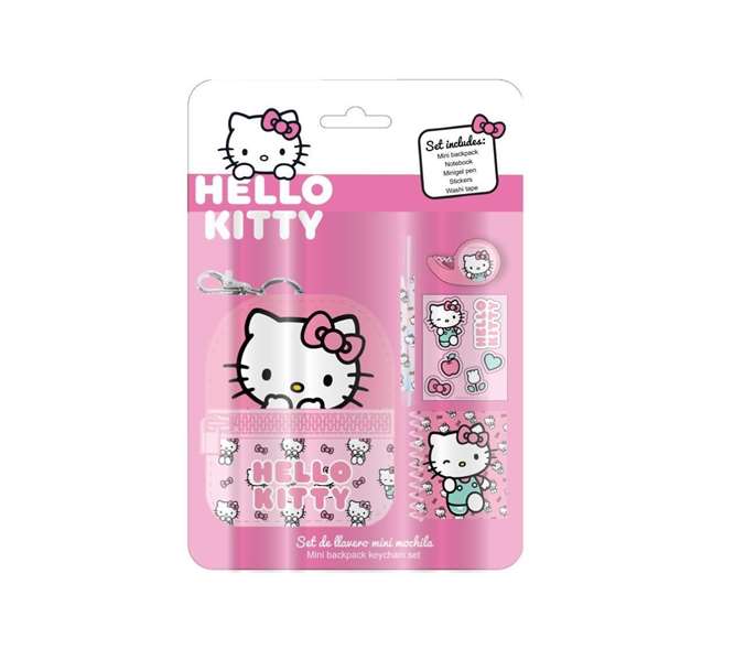 Hello Kitty Set de papeterie et minimochila pour enfant - Sac à dos 19.5 x 22.5 x 4.5 cm - Dès 3 ans - Multicolore Hello Kitty Set de papeterie et minimochila pour enfant - Sac à dos 19.5 x 22.5 x 4.5 cm - Dès 3 ans - Multicolore