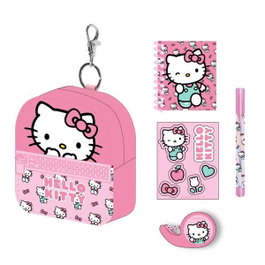 Hello Kitty Set de papeterie et minimochila pour enfant - Sac à dos 19.5 x 22.5 x 4.5 cm - Dès 3 ans - Multicolore
