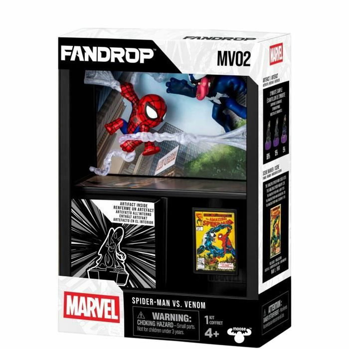 Fandrop Spider-Man vs Venom - Vitrine avec scène culte, mini affiche et artefact - 18 cm Fandrop Spider-Man vs Venom - Vitrine avec scène culte, mini affiche et artefact - 18 cm