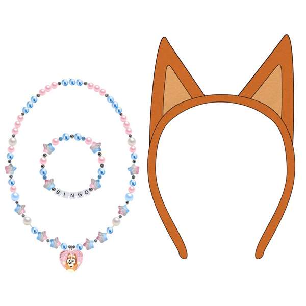 Cerdá Pack de 3 Pièces de Bijoux Fantaisie Bluey - Article de Collection - Orange - À Partir de 3 Ans