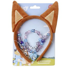 Cerdá Pack de 3 Pièces de Bijoux Fantaisie Bluey - Article de Collection - Orange - À Partir de 3 Ans
