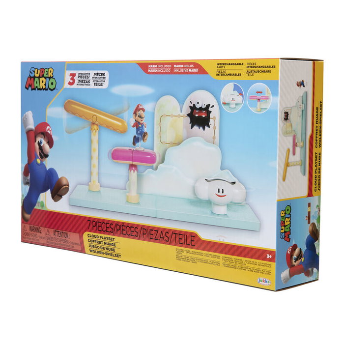 JAKKS PACIFIC - Jouet Super Mario Nintendo - Playset de la Figure Nube Toad, taille 6 cm - Univers Mario