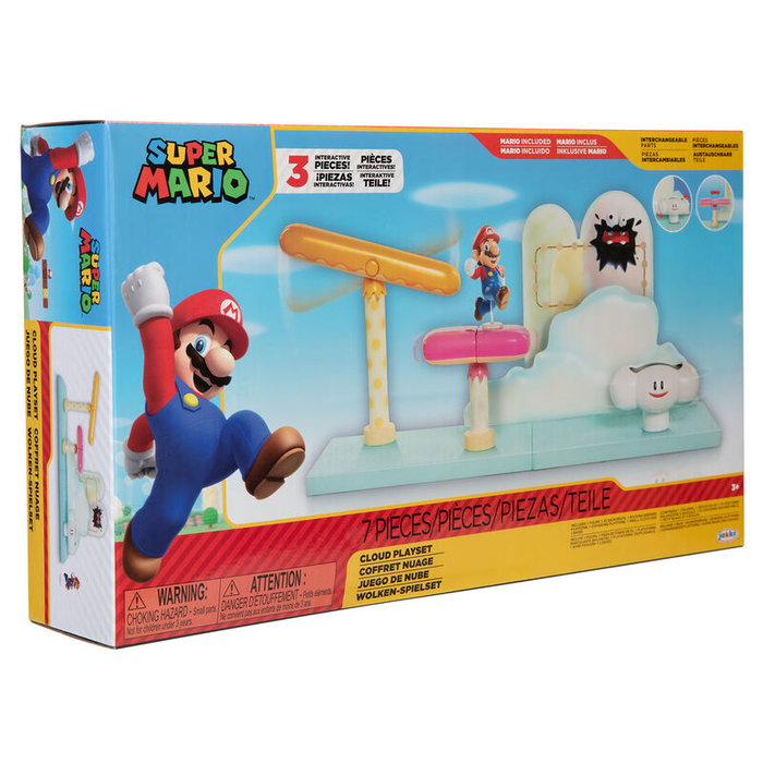 JAKKS PACIFIC - Jouet Super Mario Nintendo - Playset de la Figure Nube Toad, taille 6 cm - Univers Mario