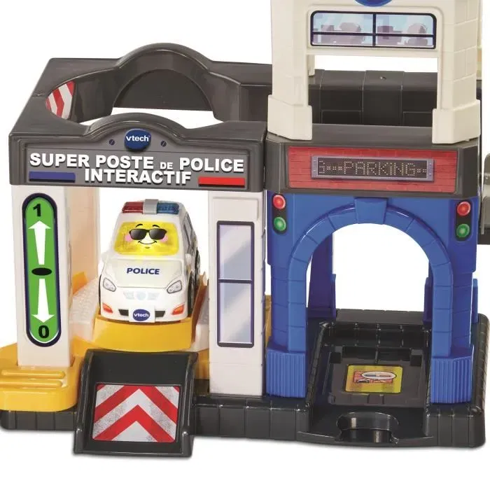 VTech Tut Tut Bolides Série Pro - Super Poste de Police Interactif avec Chris Lieutenant de Police et Accessoires - Jouet Enfant 2 à 6 Ans