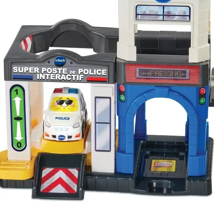 VTech Tut Tut Bolides Série Pro - Super Poste de Police Interactif avec Chris Lieutenant de Police et Accessoires - Jouet Enfant 2 à 6 Ans