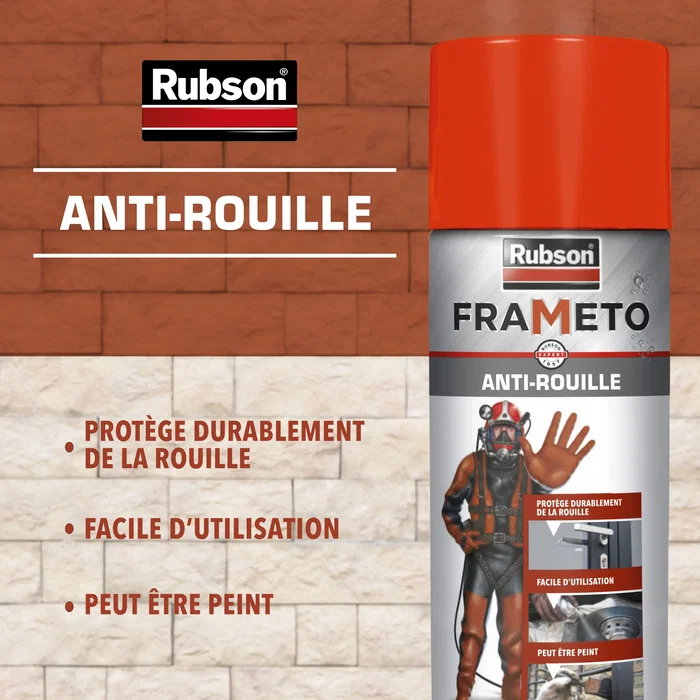 Rubson Frameto Spray anti-rouille Gris Aluminium 400 ml