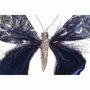 DKD Home Decor Décorations de Noël Polyester Papillon (2 Unités) (23 x 3 x 19 cm) de couleur bleu ciel, blue marine et celeste